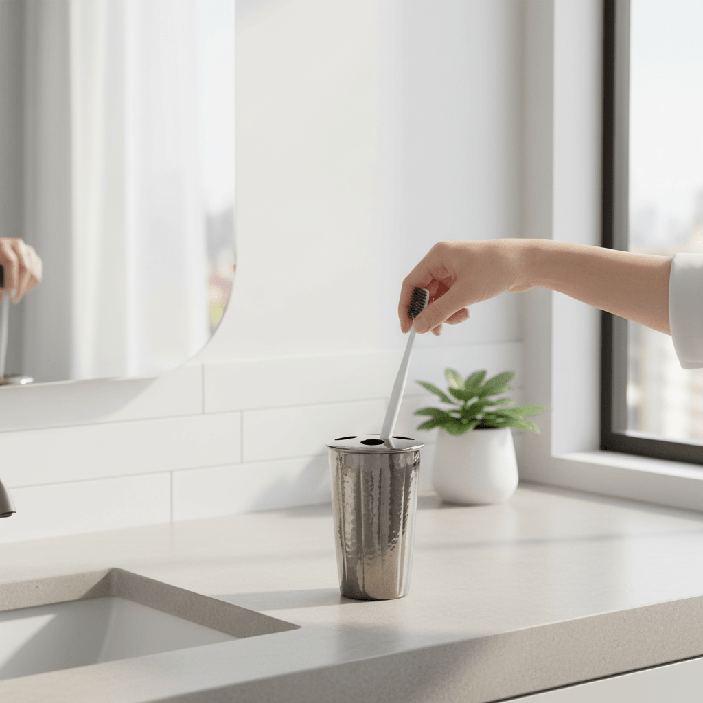 Vaco Hammered Black Nickel Finish Toothbrush Holder