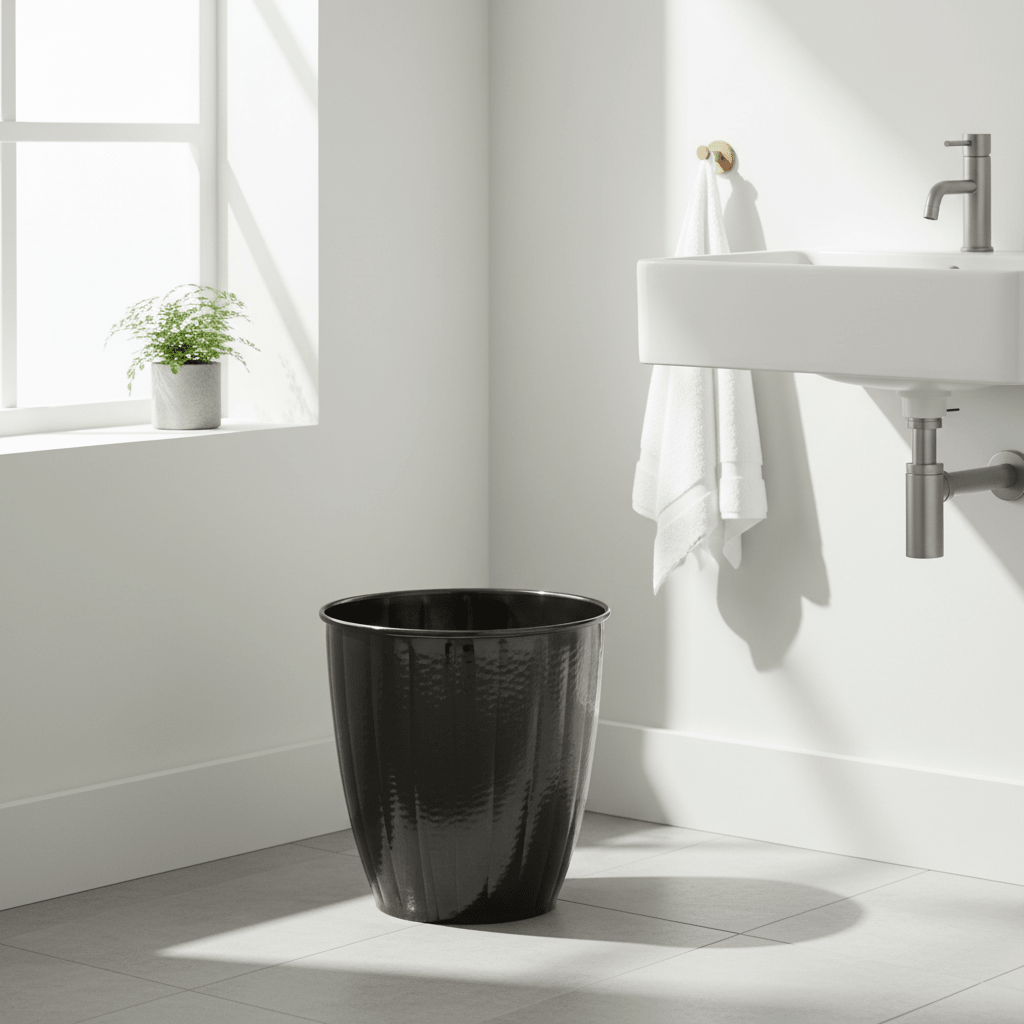 Vaco Hammered Black Nickel Finish Waste Bin