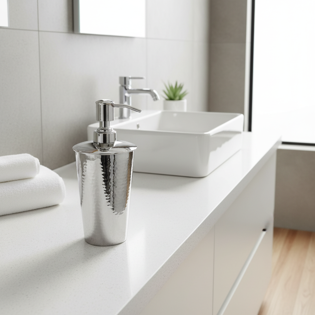 Vaco Hammered Bathroom Nickel Finish Lotion Dispenser