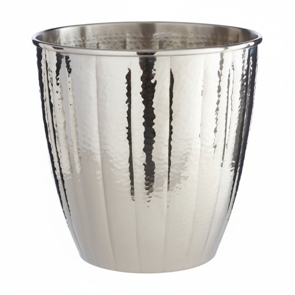 Vaco Hammered Bathroom Nickel Finish Waste Bin