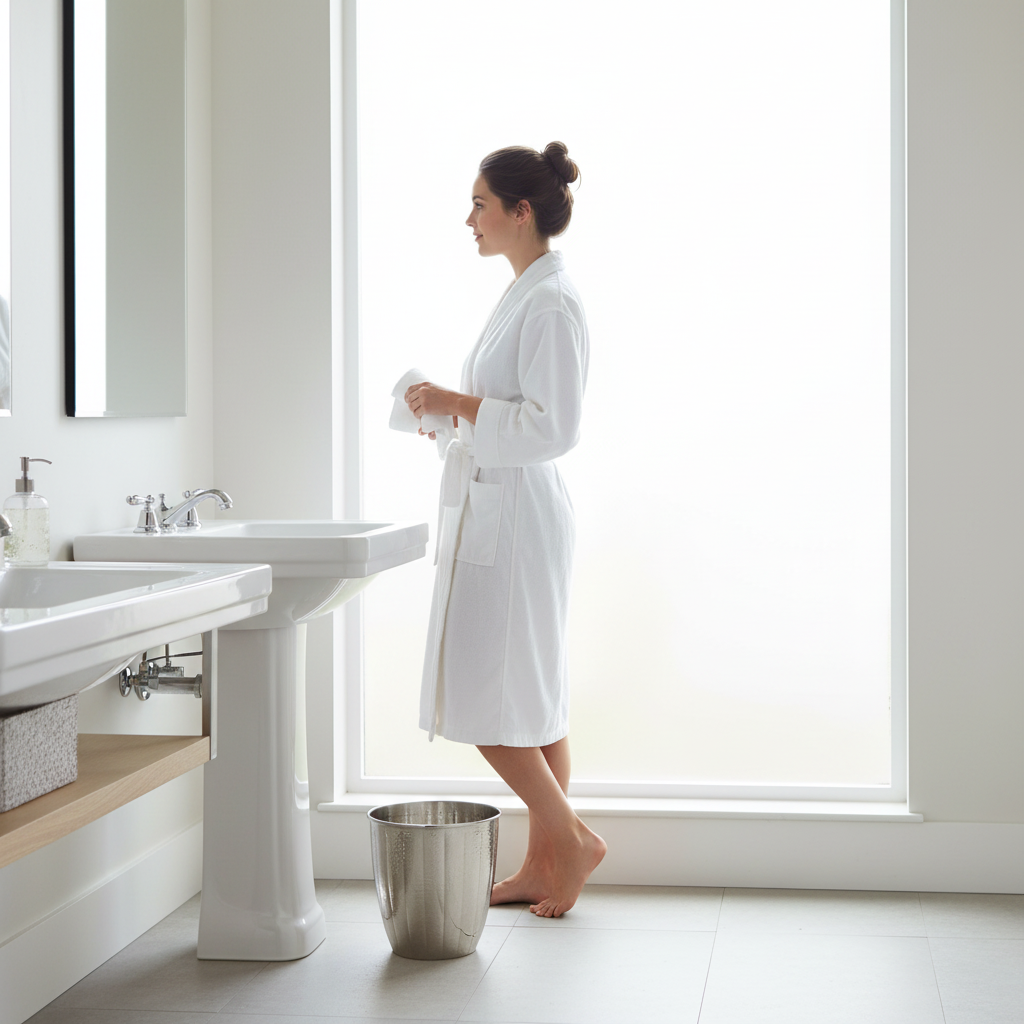 Vaco Hammered Bathroom Nickel Finish Waste Bin