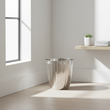 Vaco Hammered Bathroom Nickel Finish Waste Bin