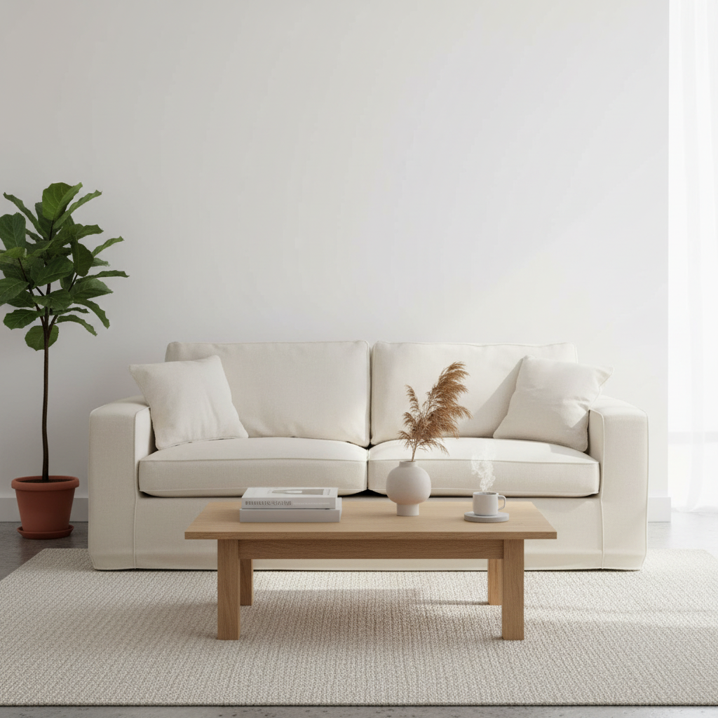 Valensole 3 Seat Cream Fabric Sofa