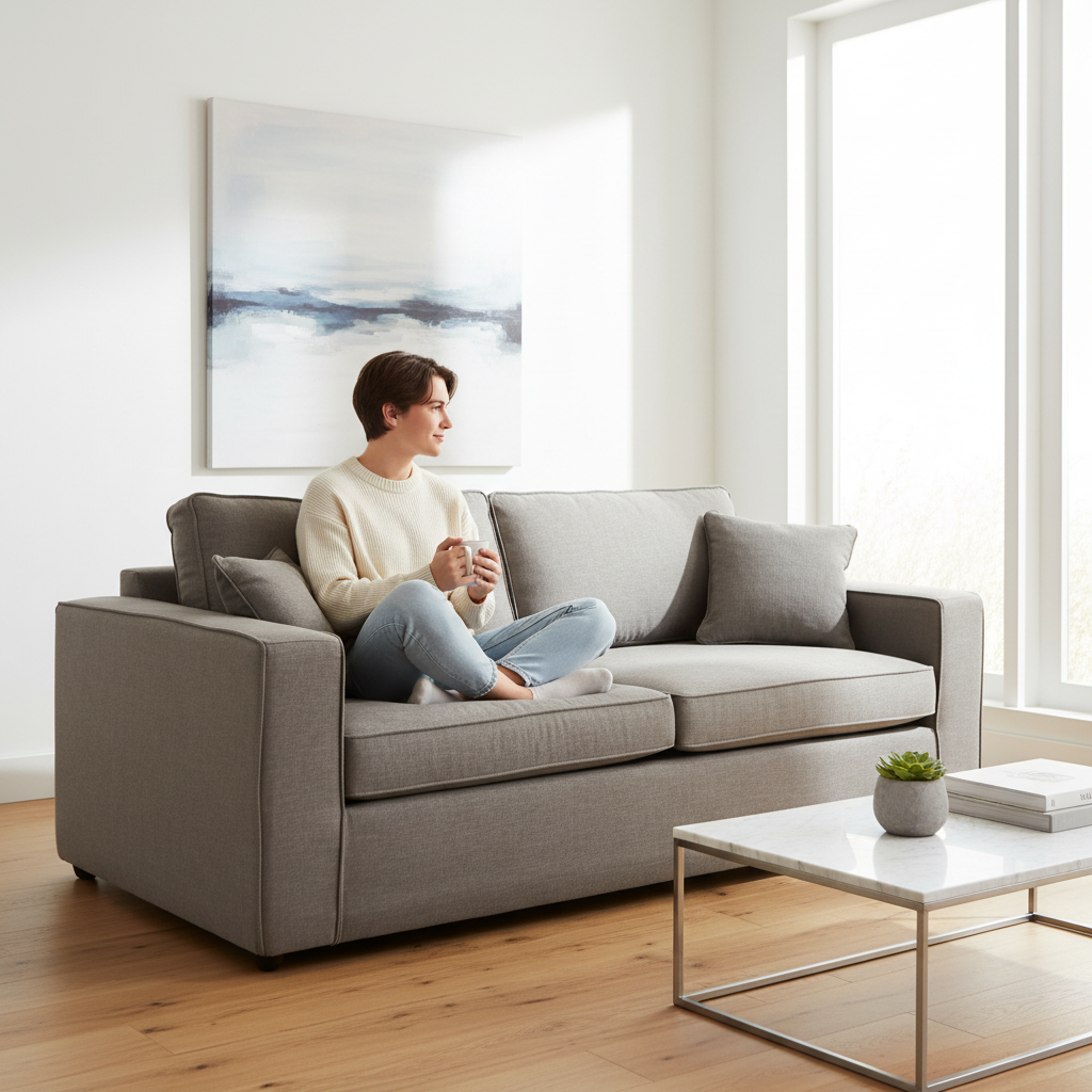 Valensole 3 Seat Grey Fabric Sofa