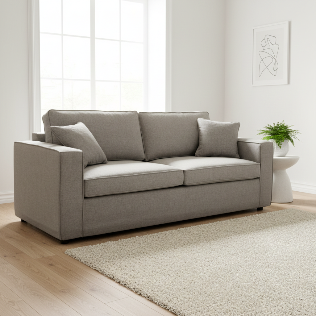 Valensole 3 Seat Grey Fabric Sofa
