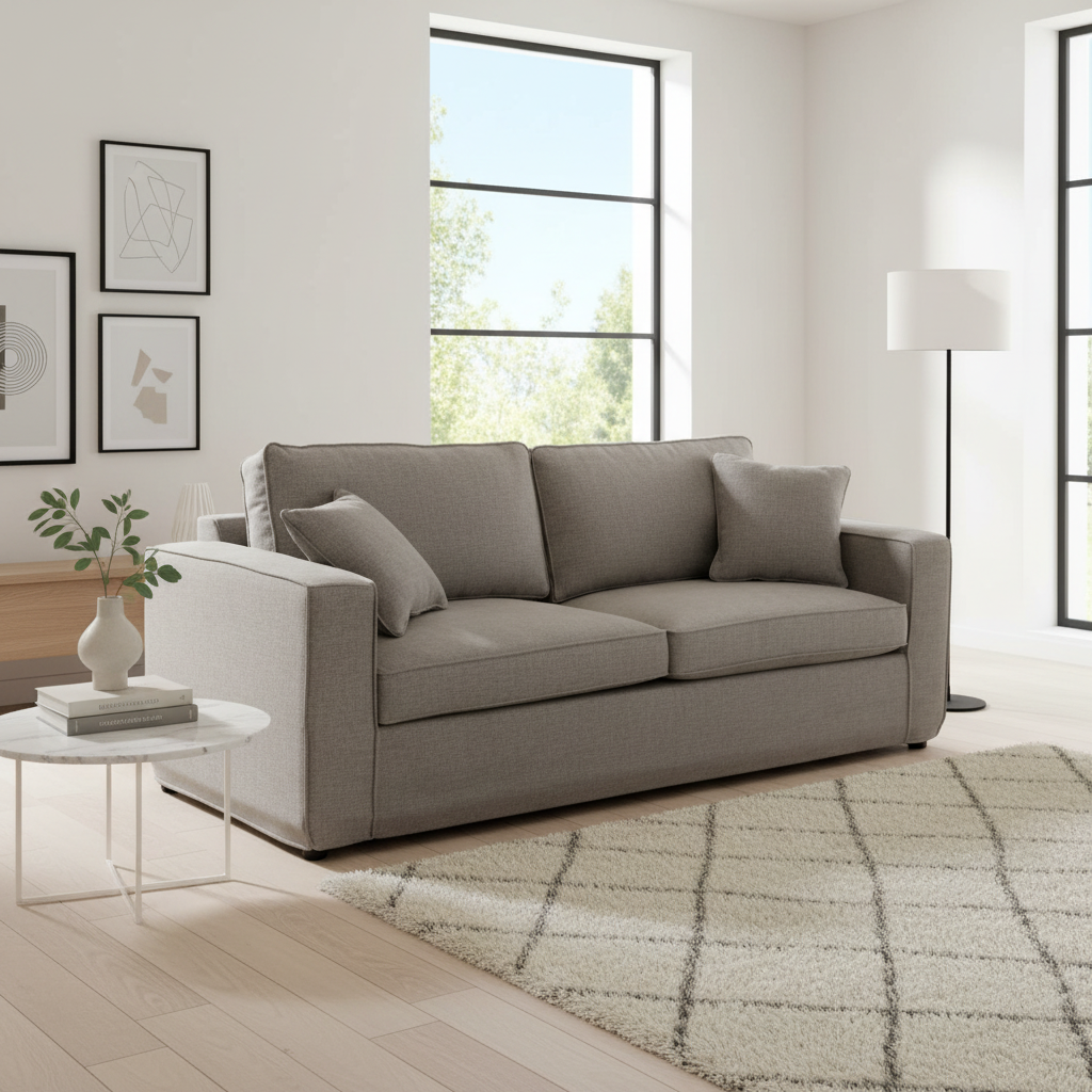 Valensole 3 Seat Grey Fabric Sofa