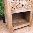 Vansura Carved Bedside Table 2 Drawer