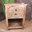 Vansura Carved Bedside Table 2 Drawer