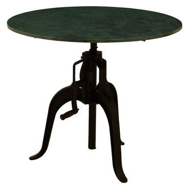 Vasco Three Leg Small Green Marble Iron Table