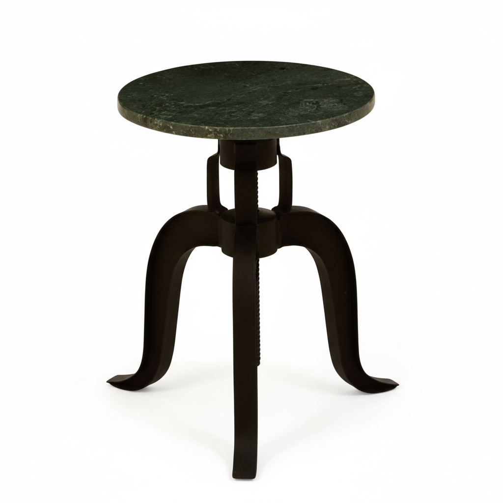 Vasco 3 Leg Bar Stool With Green Marble Top