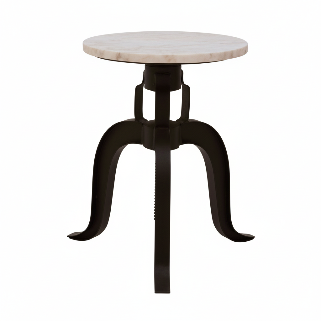 Vasco 3 Leg Bar Stool With White Marble Top