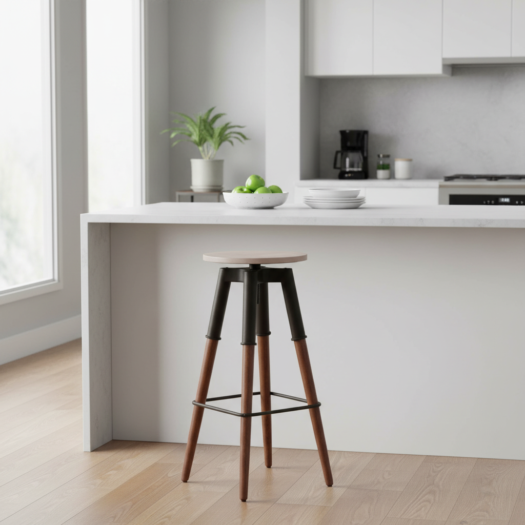 Vasco 3 Leg Bar Stool With Wood Top