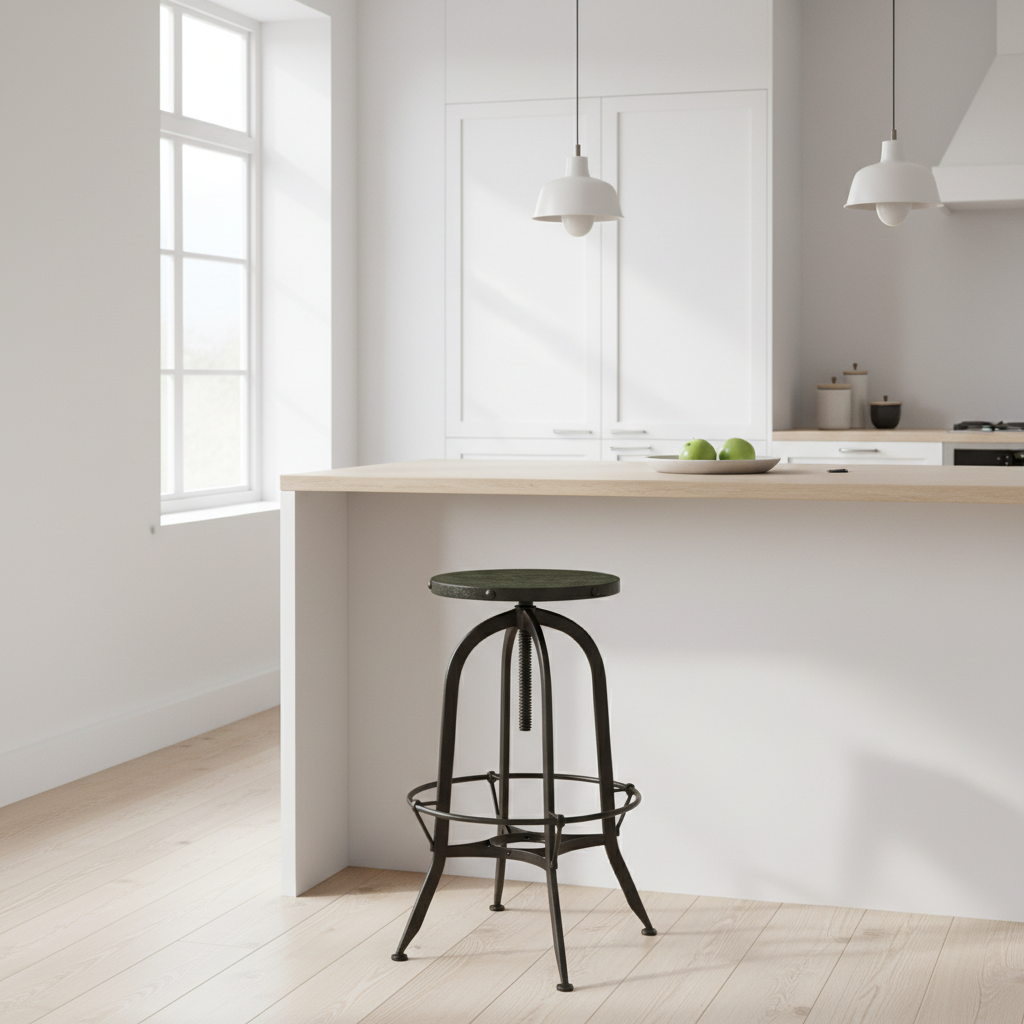 Vasco Black And Green Finish Bar Stool