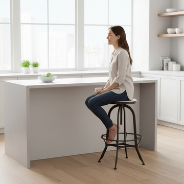 Vasco Black And White Finish Bar Stool