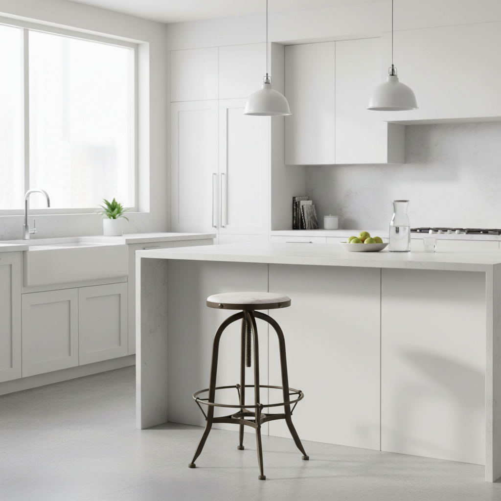 Vasco Black And White Finish Bar Stool