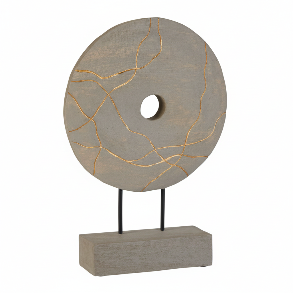 Vena Round Wooden Sculpture