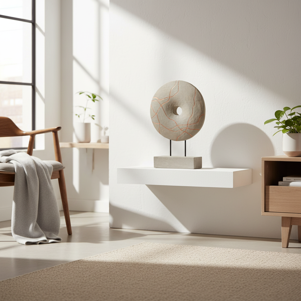 Vena Round Wooden Sculpture
