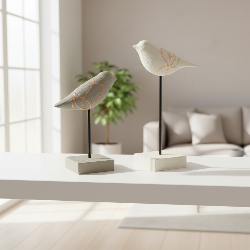 Vena Set Of Two Bird Sculptures