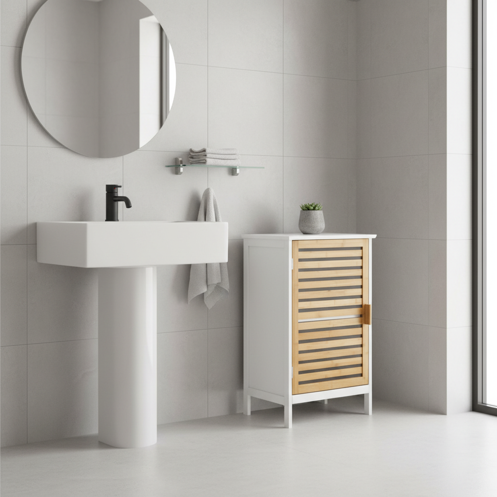 Verdon Bamboo Door Floor Standing Cabinet