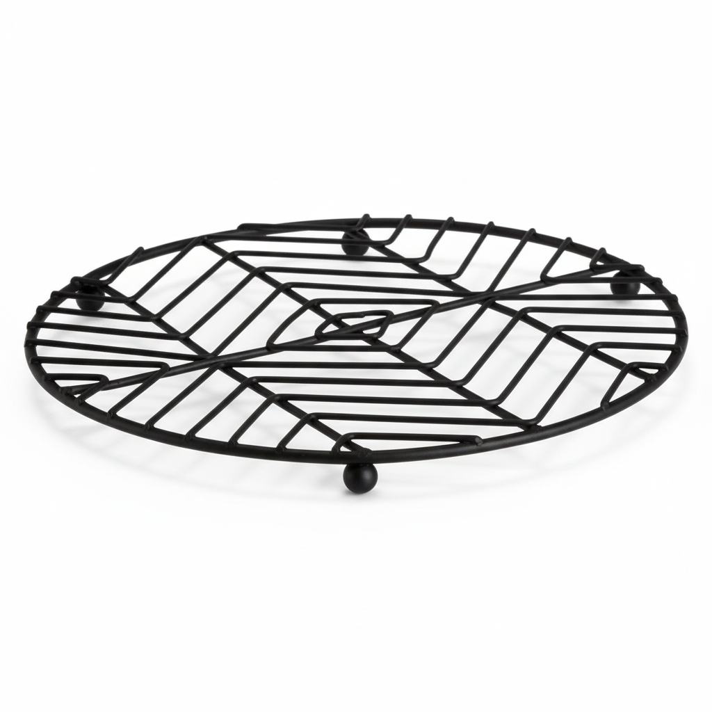 Vertex Black Powder Coat Round Trivet