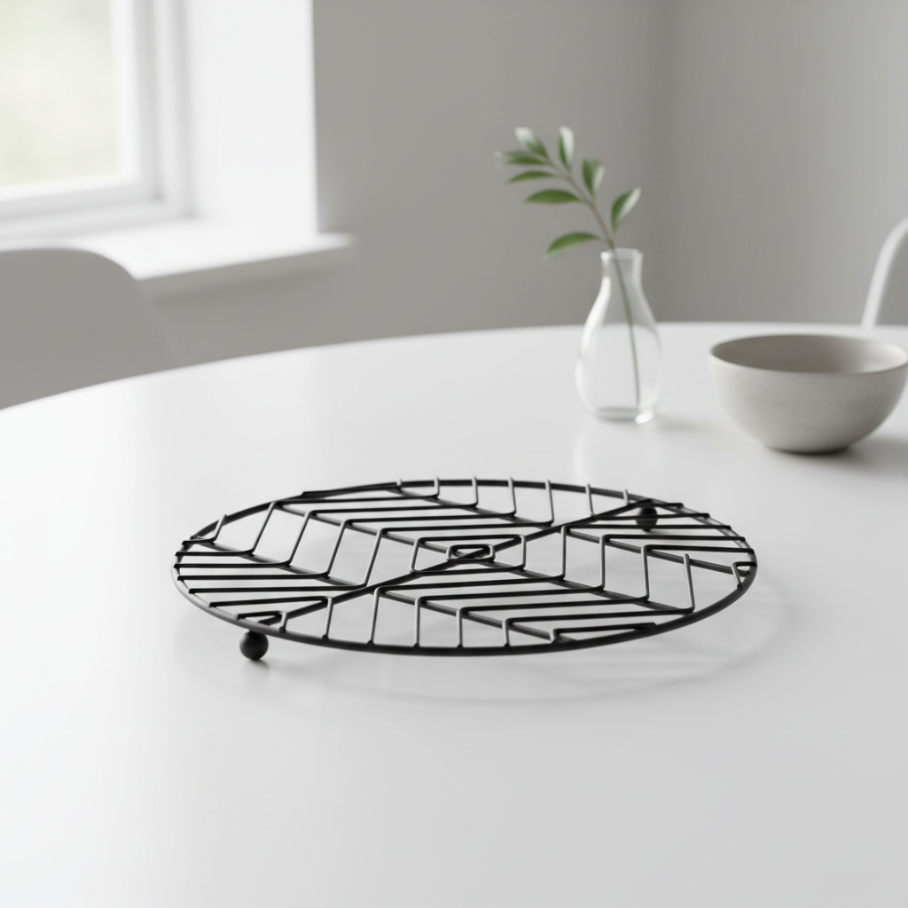 Vertex Black Powder Coat Round Trivet