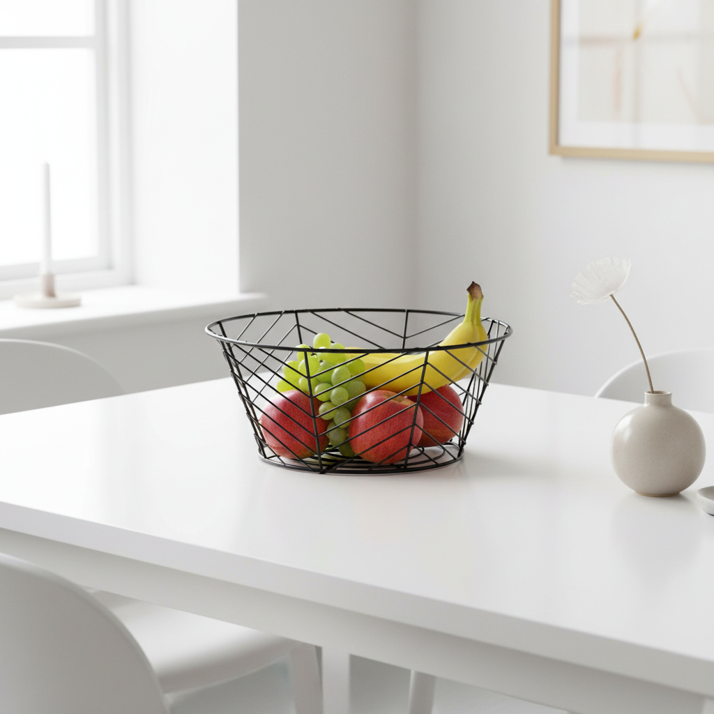Vertex Black Powder Coated Fruit Basket