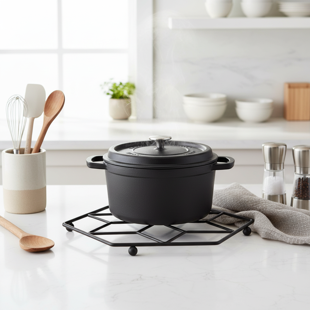 Vertex Contour Matt Black Trivet
