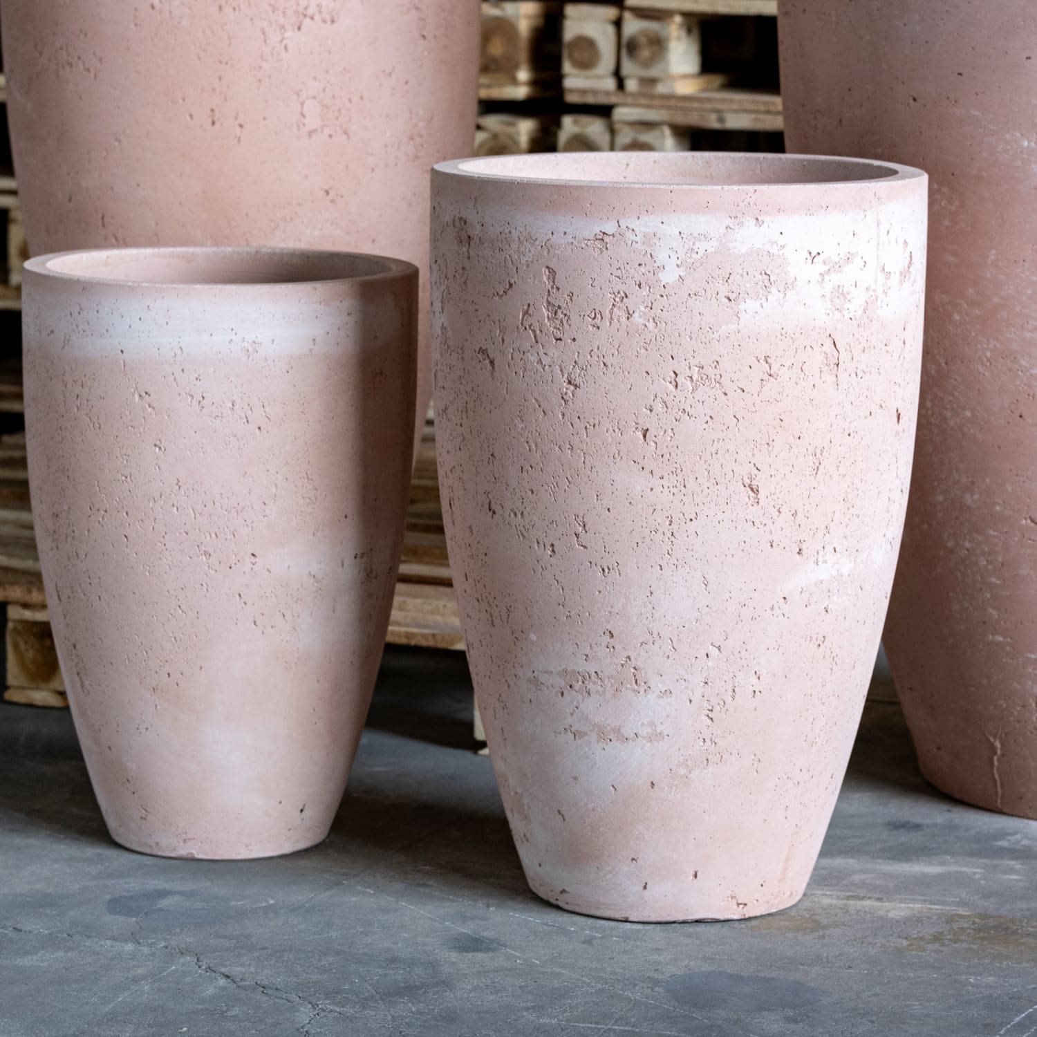 Vessara | Blushstone – 68cm Extra Large Concrete Vase Planter – 61L Tall Plant Pot