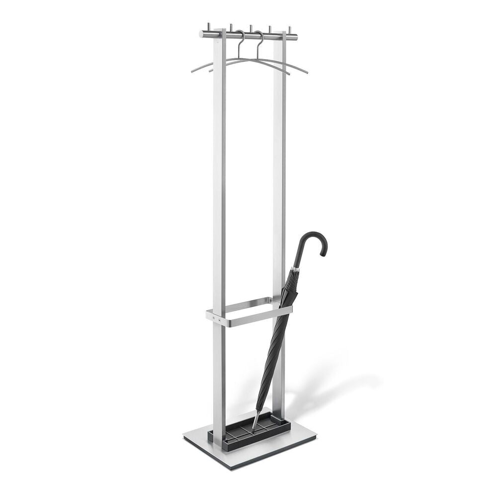 Vestor Premium Brushed Stainless Steel Coat Rack Stand with Umbrella Holder 50684