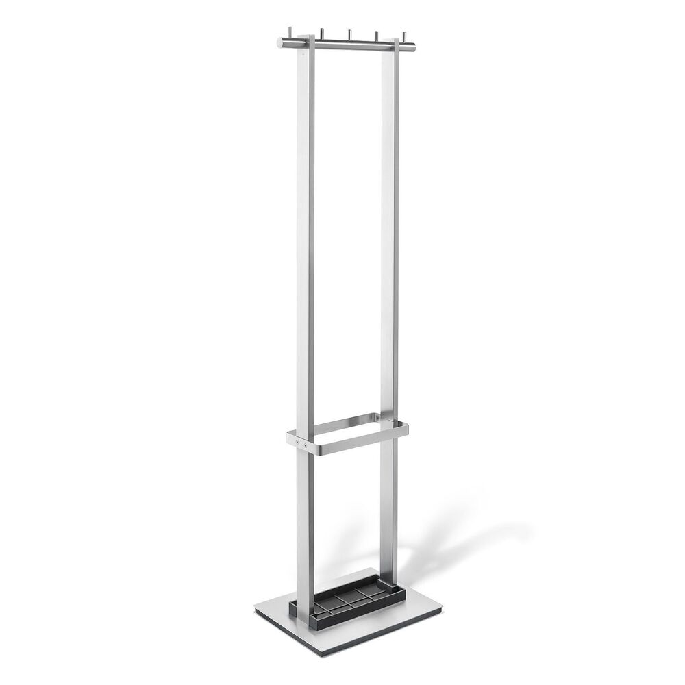 Vestor Premium Brushed Stainless Steel Coat Rack Stand with Umbrella Holder 50684