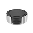 Vetro Silicone Coaster Set with Brushed Steel Stand - 6 Piece