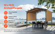 VEVOR Outdoor Pergola Arched Top Metal Pergola Retractable Pergola with Sun Shade Canopy Large Patio Shelter Pavilion for Deck