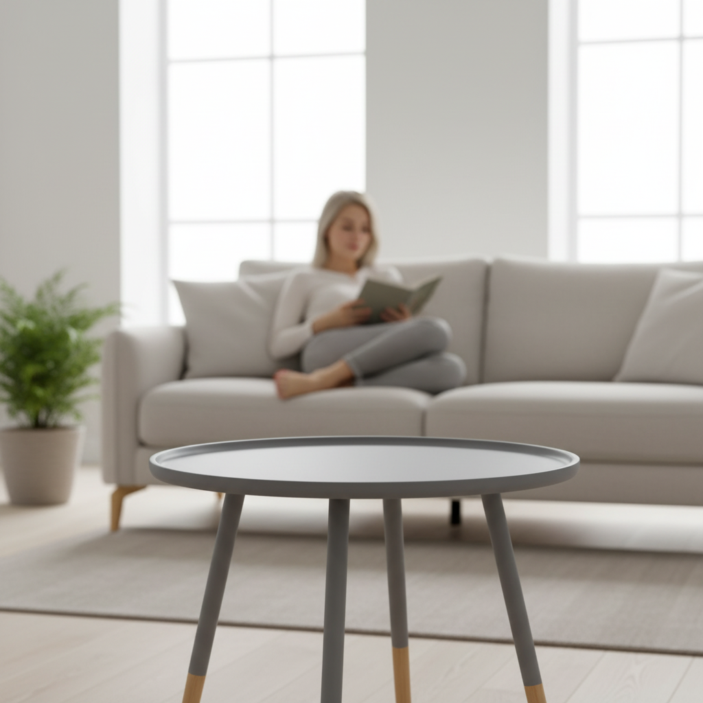 Viborg Grey Large Round Side Table