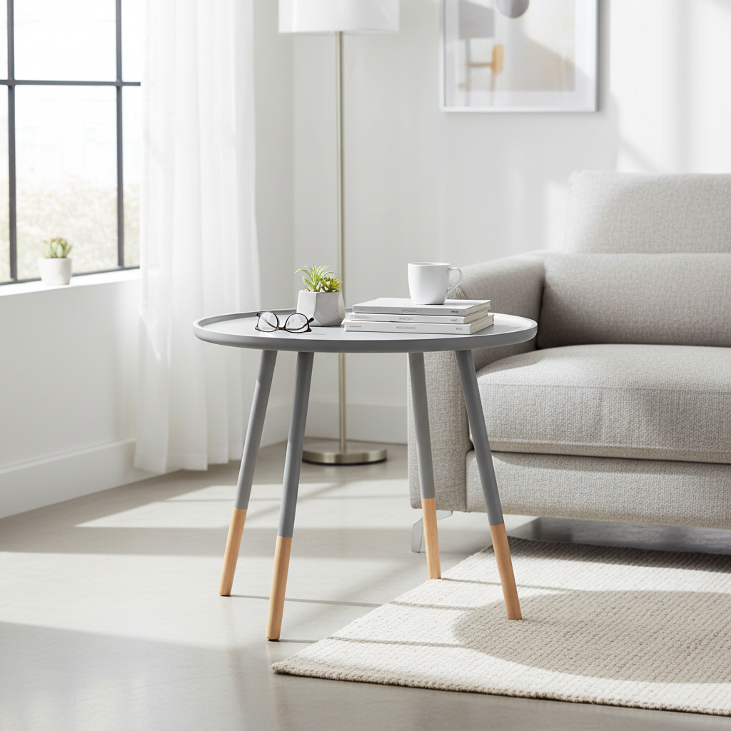 Viborg Grey Large Round Side Table