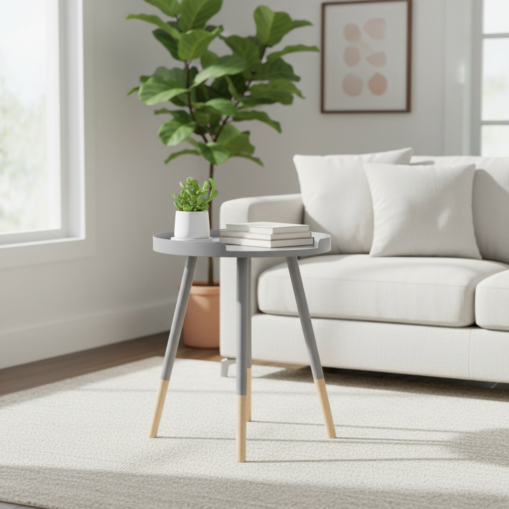 Viborg Grey Small Round Side Table