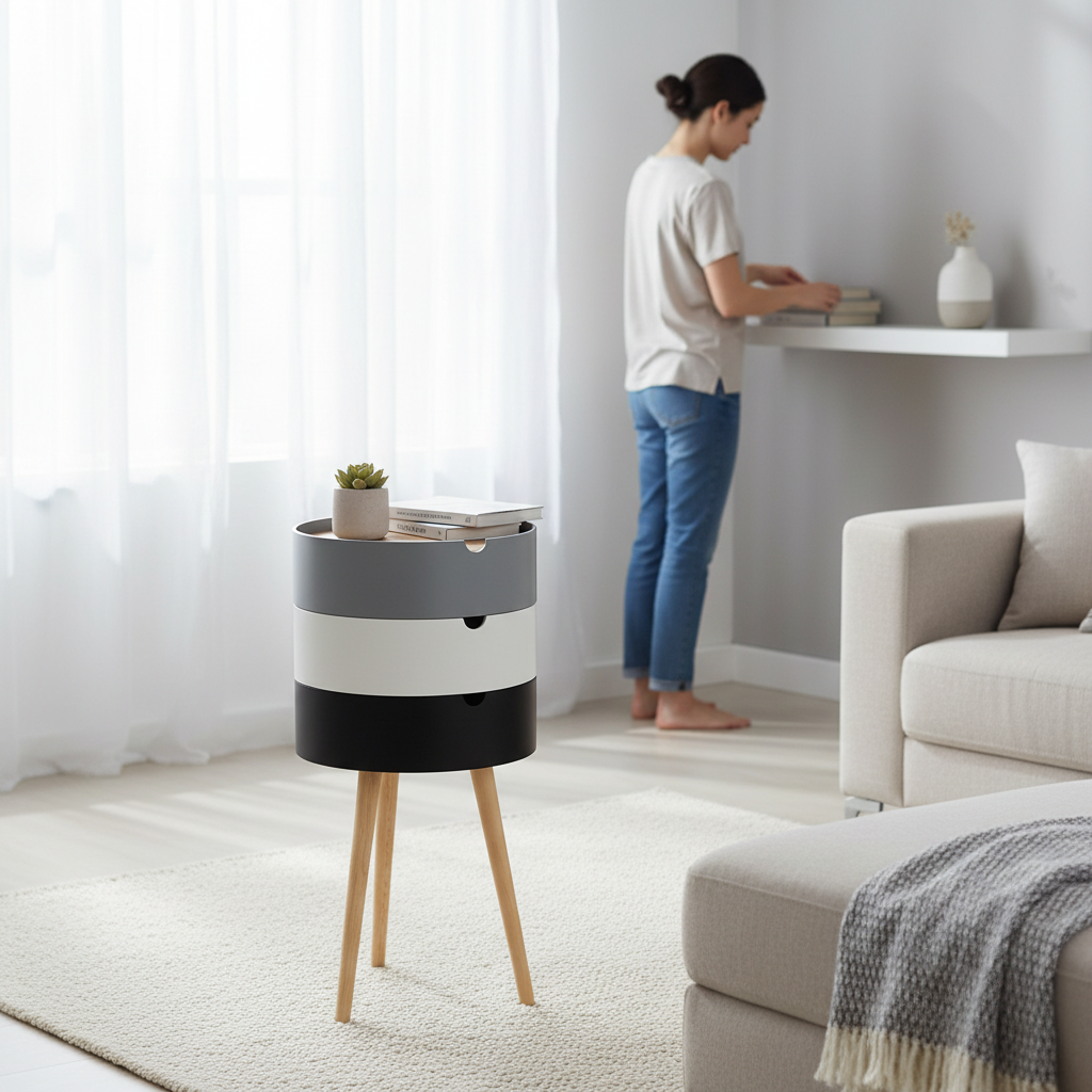 Viborg Three Tier Storage Side Table