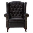 Victor Black Leather Wingback Armchair