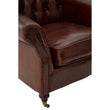 Victor Brown Leather Scroll Armchair