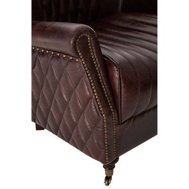 Victor Brown Leather Winged Back Armchair