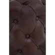 Victor Button Tufted Brown Leather Stool