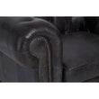 Victor Dark Grey Brown Leather Chesterfield Chair