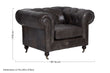 Victor Dark Grey Brown Leather Chesterfield Chair