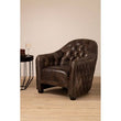 Victor Dark Grey Brown Leather Tub Chair