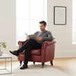 Victor Deep Red Leather Armchair