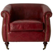 Victor Deep Red Leather Armchair