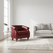 Victor Deep Red Leather Armchair
