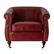 Victor Deep Red Leather Armchair