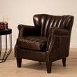 Victor Winged Brown Leather Armchair
