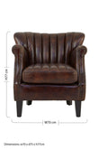Victor Winged Brown Leather Armchair