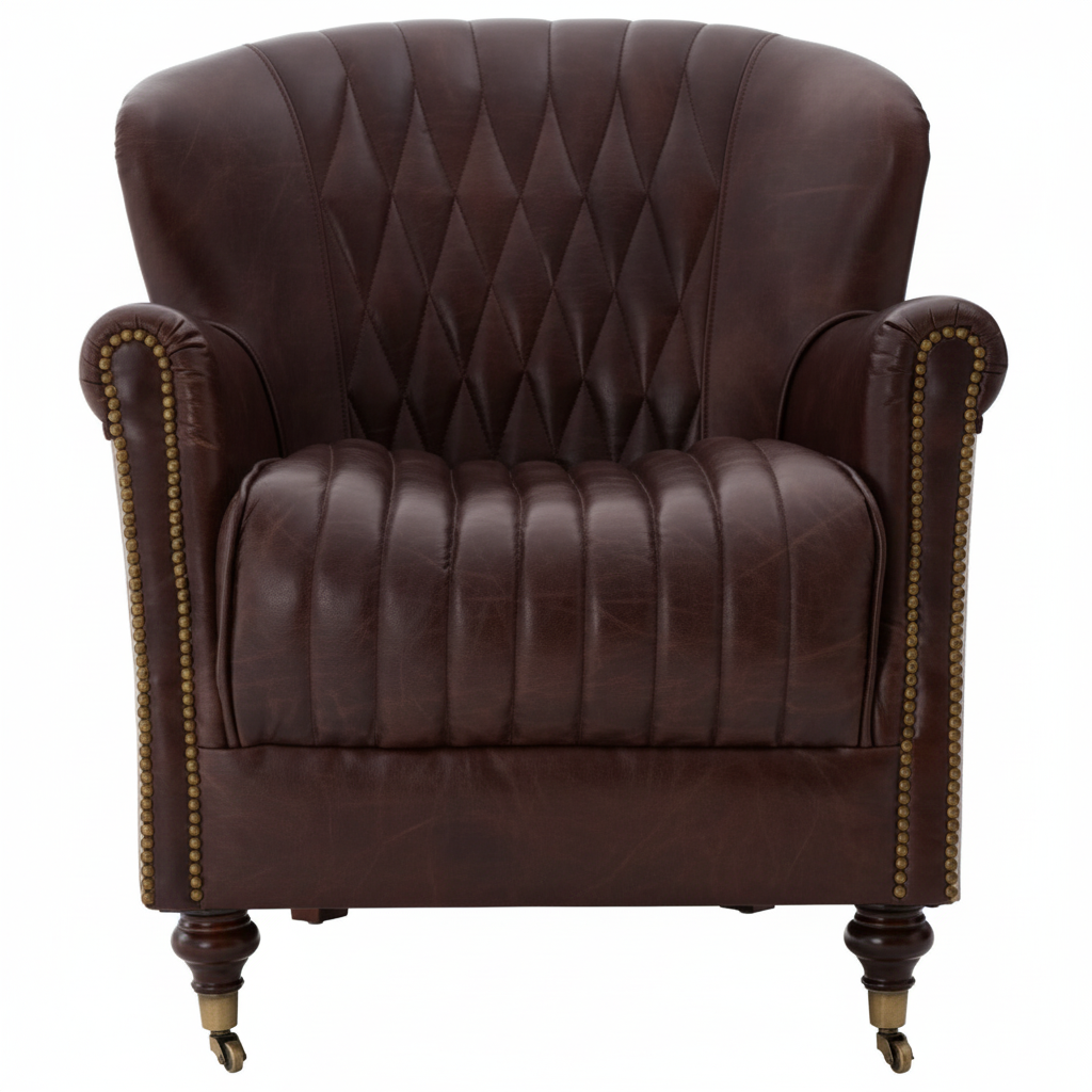 Victor Brown Leather Armchair